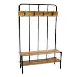 Industrial Wooden Hall Tree with Bench