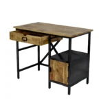 Industrial Wooden Work Desk with Storage