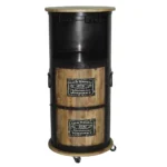 Rustic Barrel Storage Cabinet