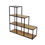 Industrial Wooden Step Shelf / Display Rack