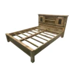 Rustic Wooden Storage Bed with Headboard