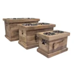Rustic Wooden Pet Feeding Station with Dual Bowls