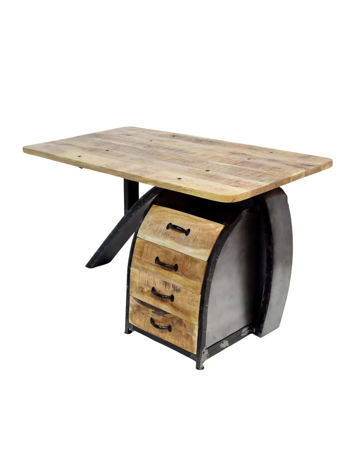 MSC-99 Rustic Industrial Drawer Work Desk - Image 1