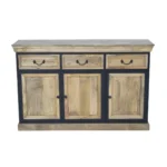 Rustic Glass-Front Industrial Sideboard
