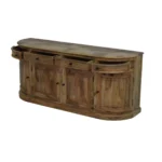 Curved Rustic Four-Door Sideboard