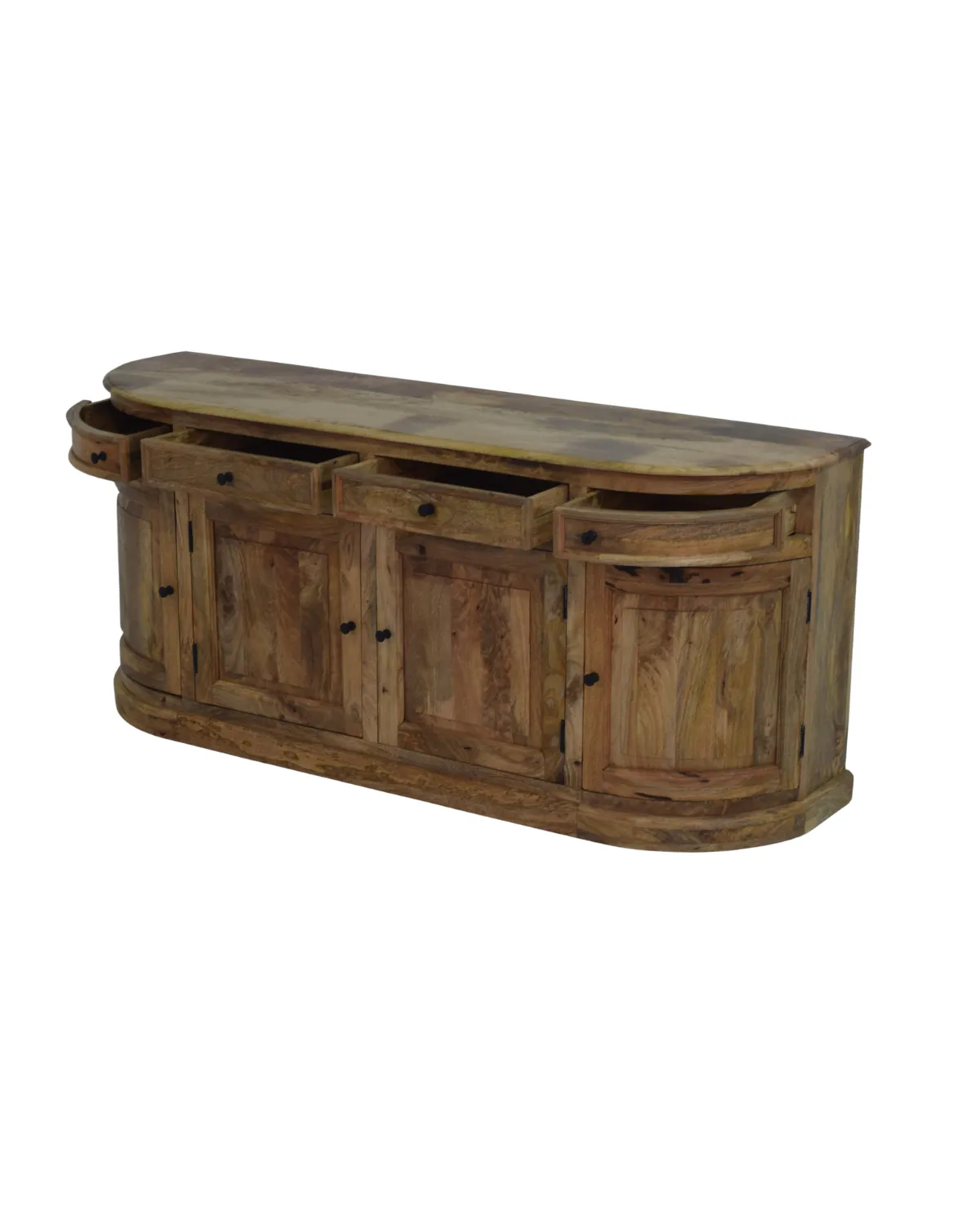 Sideboards -10 Curved Rustic Four-Door Sideboard - Image 1