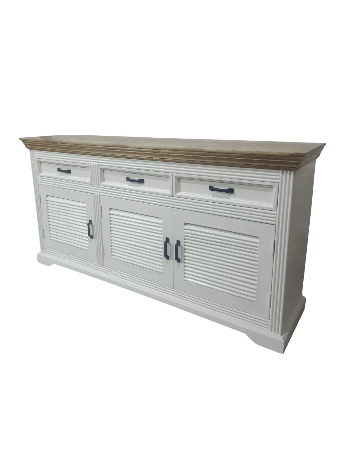 Sideboards -14 White Louvered Coastal Sideboard - Image 1