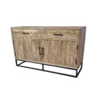 Industrial Metal Frame Wooden Sideboard