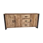 Classic Natural Wood Six-Door Sideboard