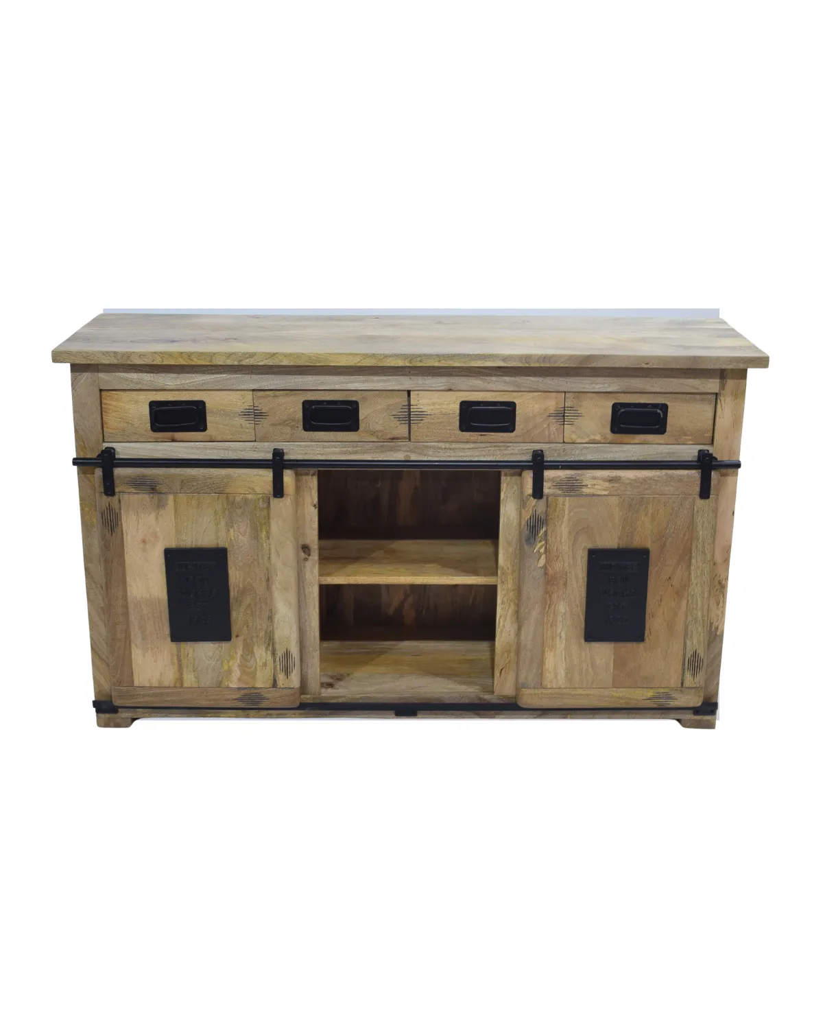 Sideboards -3 Handcrafted Geometric Wood Sideboard - Image 1