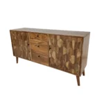 Rustic Industrial Glass Display Sideboard