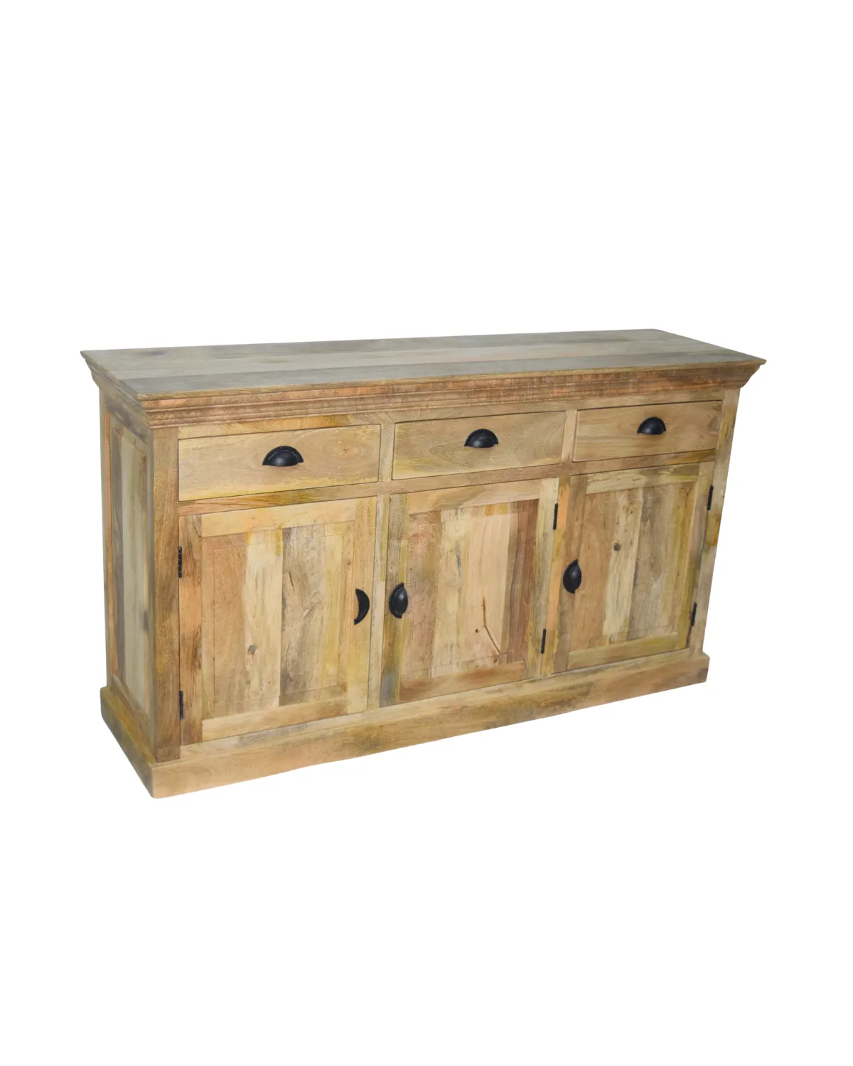Sideboards -6 Rustic Three-Door Drawer Sideboard - Image 1