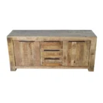 Natural Wood Three-Section Sideboard