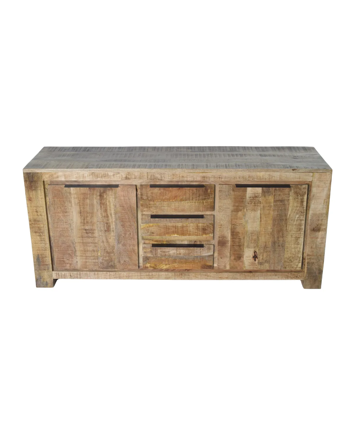 Sideboards -9 Natural Wood Three-Section Sideboard - Image 1