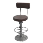 Vintage Leather Backrest Adjustable Bar Stool