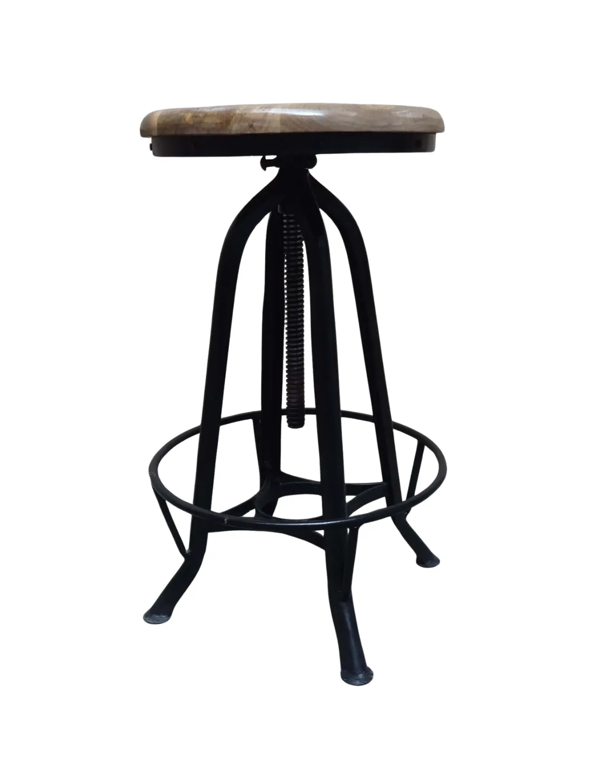 Stool -13 Classic Industrial Adjustable Wooden Stool - Image 1