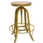 Industrial Pedal Base Leather Stool