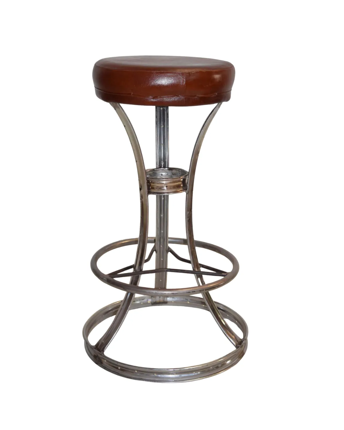 Stool -18 Antique Brass Adjustable Workshop Stool - Image 1