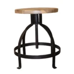 Vintage Chrome Frame Leather Stool