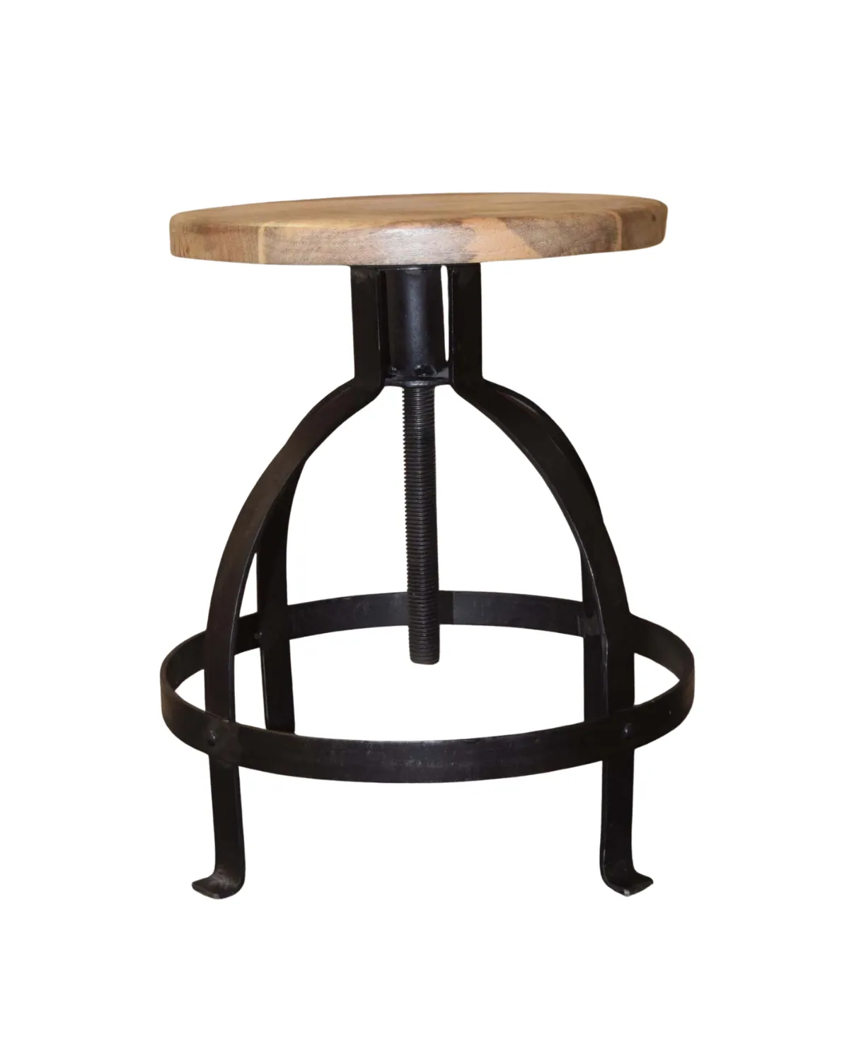Stool -20 Vintage Chrome Frame Leather Stool - Image 1