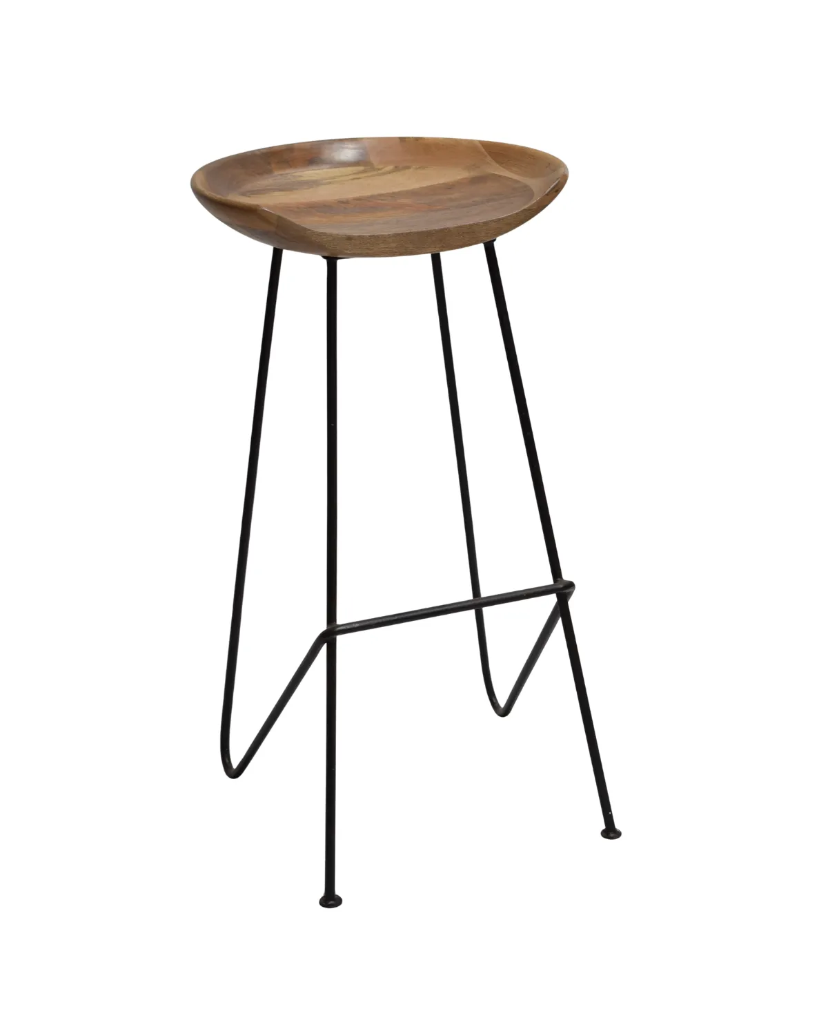 Stool -25 Rustic Tray Top Wooden Bar Stool - Image 1