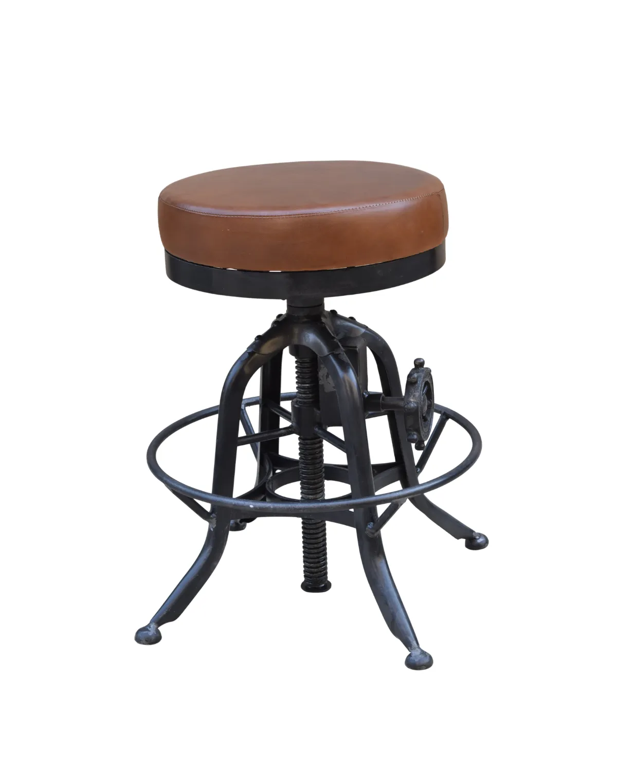 Stool -3 Industrial Leather Mechanic Stool - Image 1