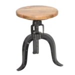 Vintage Silver Frame Upholstered Bar Stool