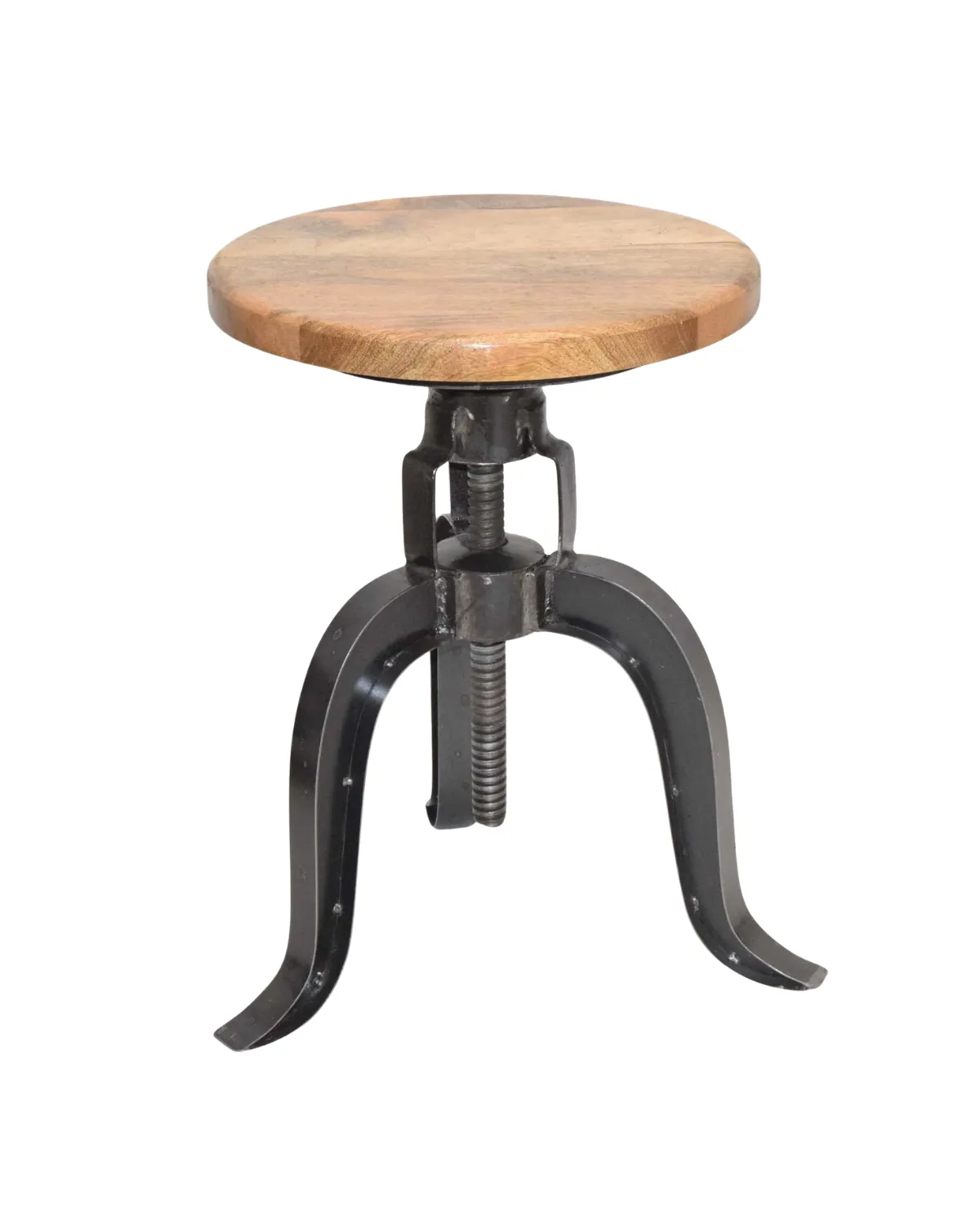 Stool -32 Vintage Silver Frame Upholstered Bar Stool - Image 1