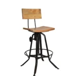Heritage Wooden Backrest Adjustable Stool