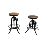 Rustic Twin Industrial Adjustable Stools
