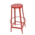 Retro Red Industrial Bar Stool