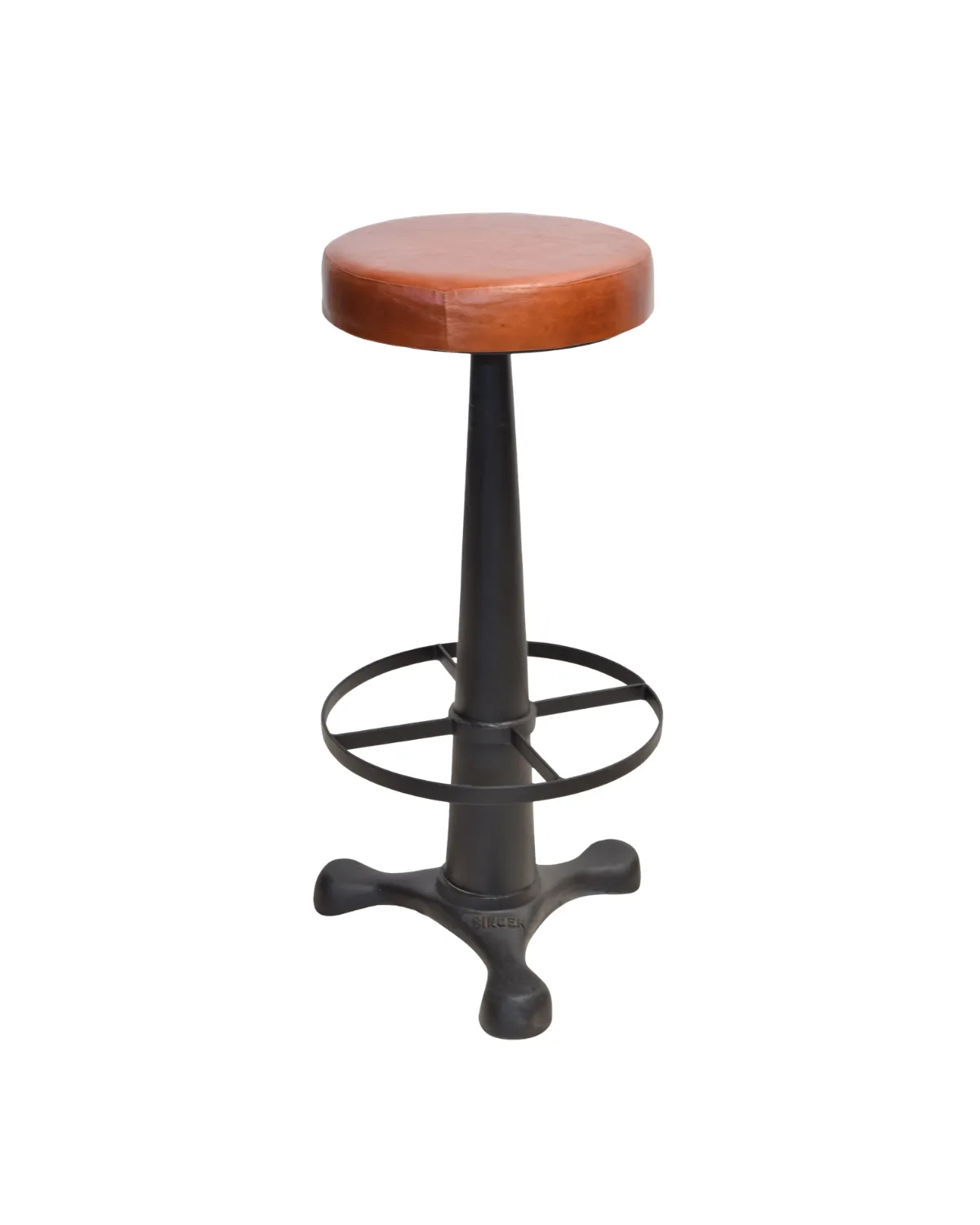 Stool -40 Reclaimed Wood Clamp-Base Adjustable Stool - Image 1