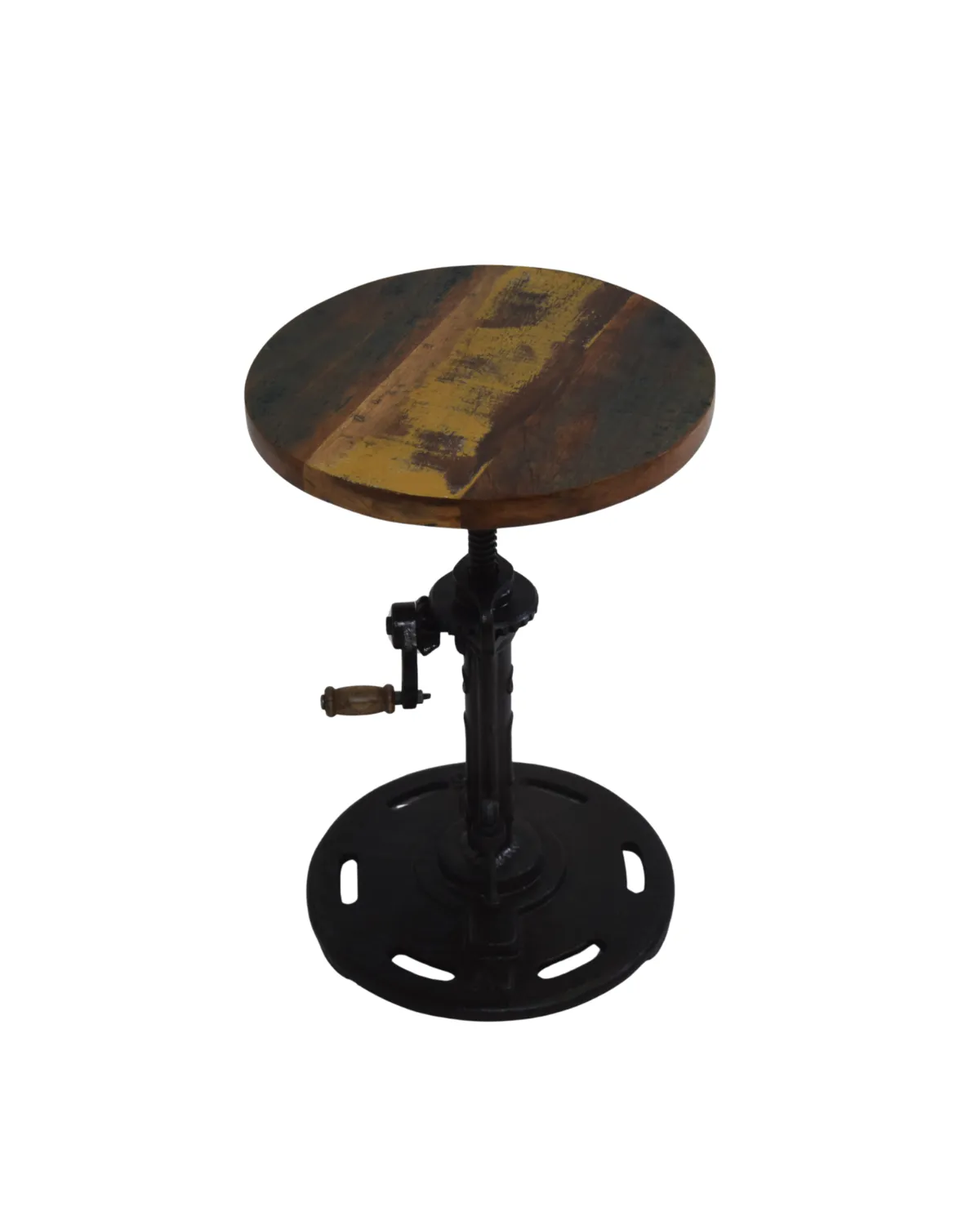 Stool -41 Classic Brown Industrial Screw Stool - Image 1