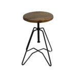 Rustic Star-Frame Adjustable Stool