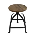 Rustic Wooden Screw-Leg Stool