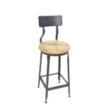 Industrial Wooden Backrest Bar Stool