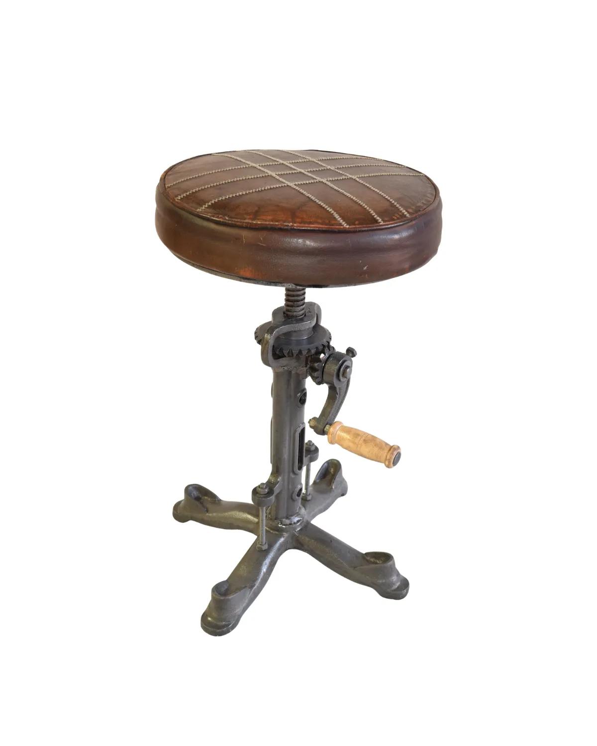 Stool -48 Industrial Vintage Crank Bar Stool - Image 1