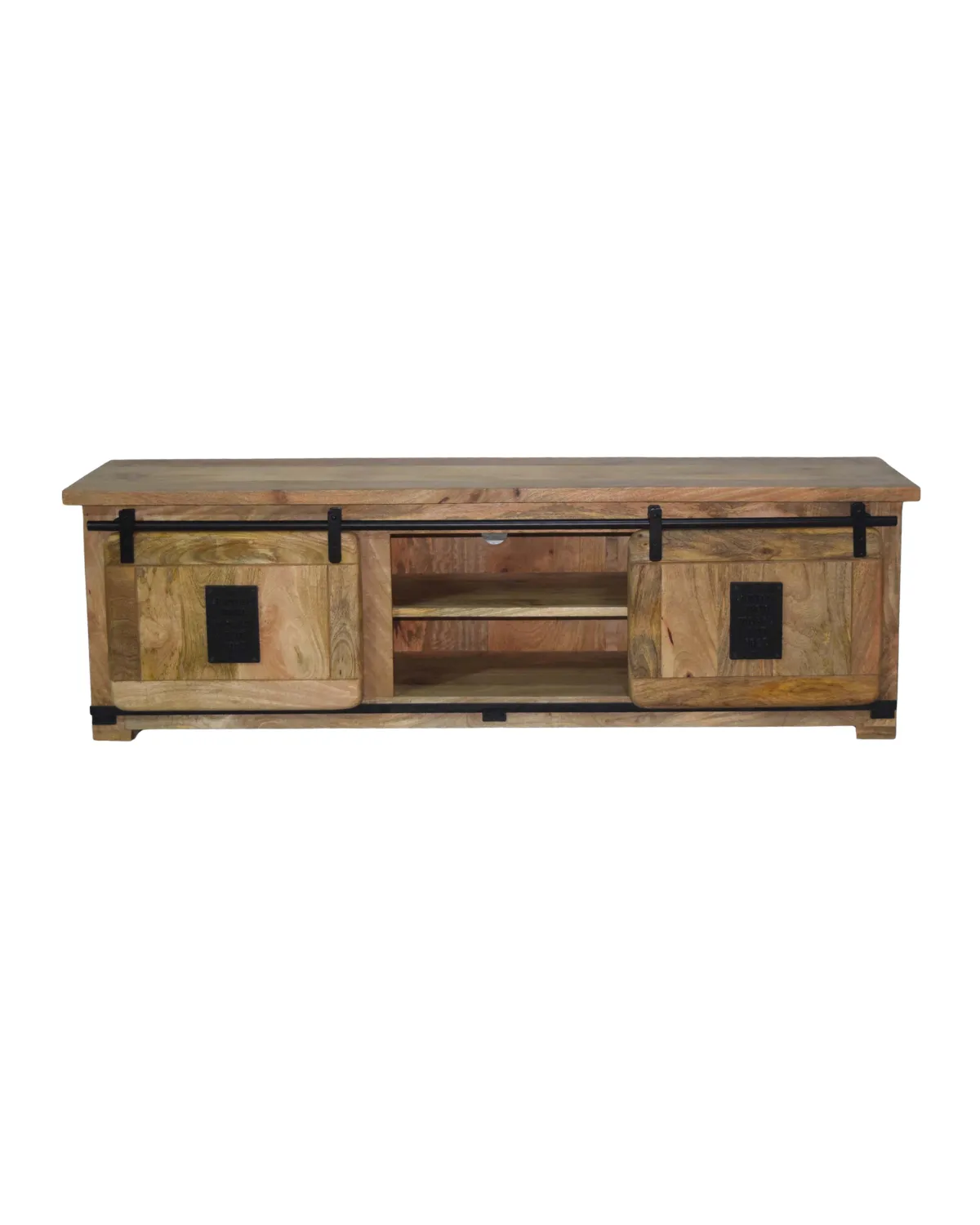 TVC-07 Classic Rustic Sliding Door TV Unit - Image 1