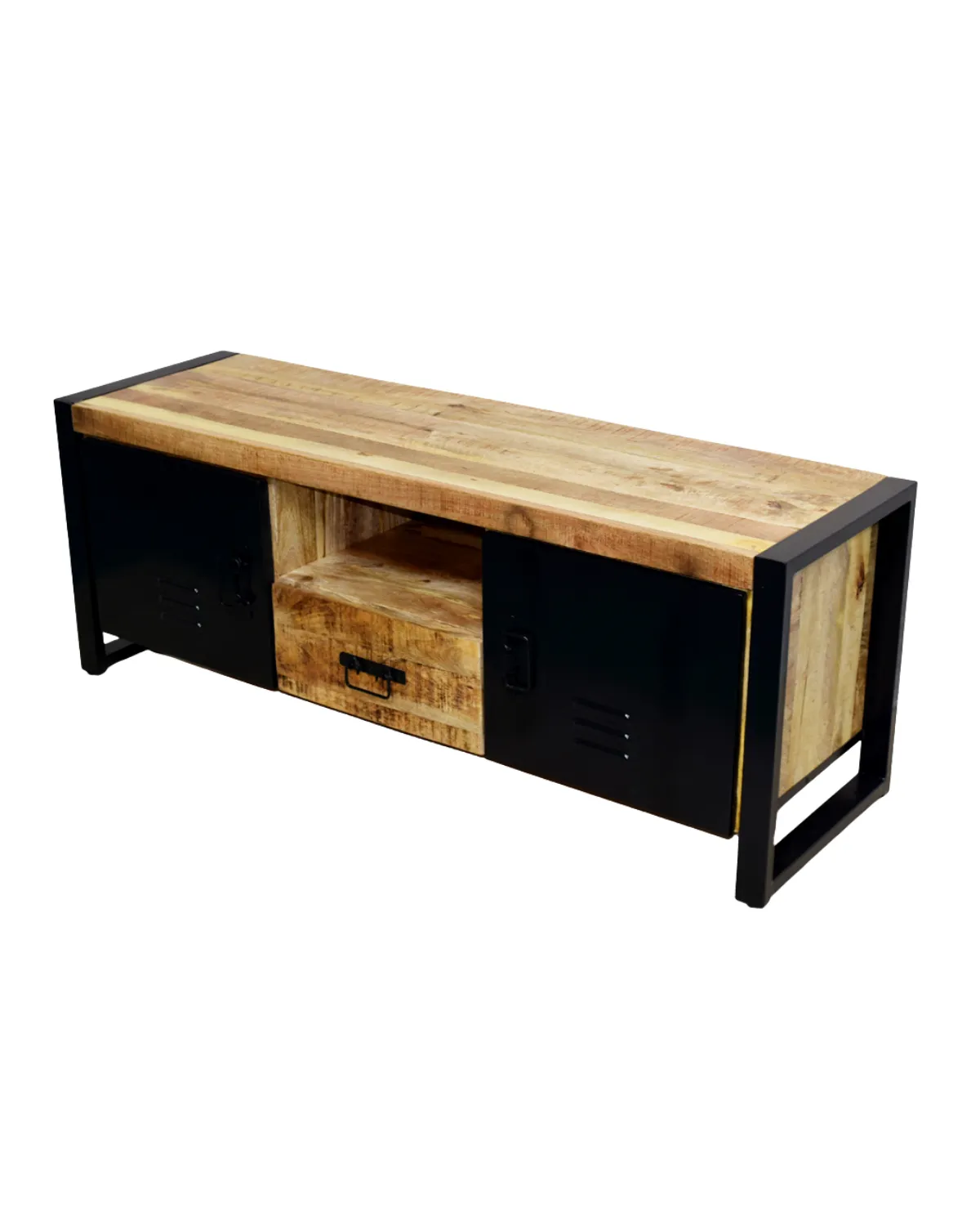 TVC-15 Modern Industrial Wood & Metal Media Unit - Image 1