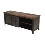 Vintage Industrial Media Console