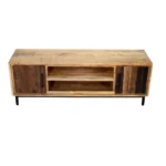 Natural Wood Minimalist TV Unit