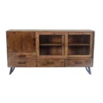 Contemporary Glass Door TV Console