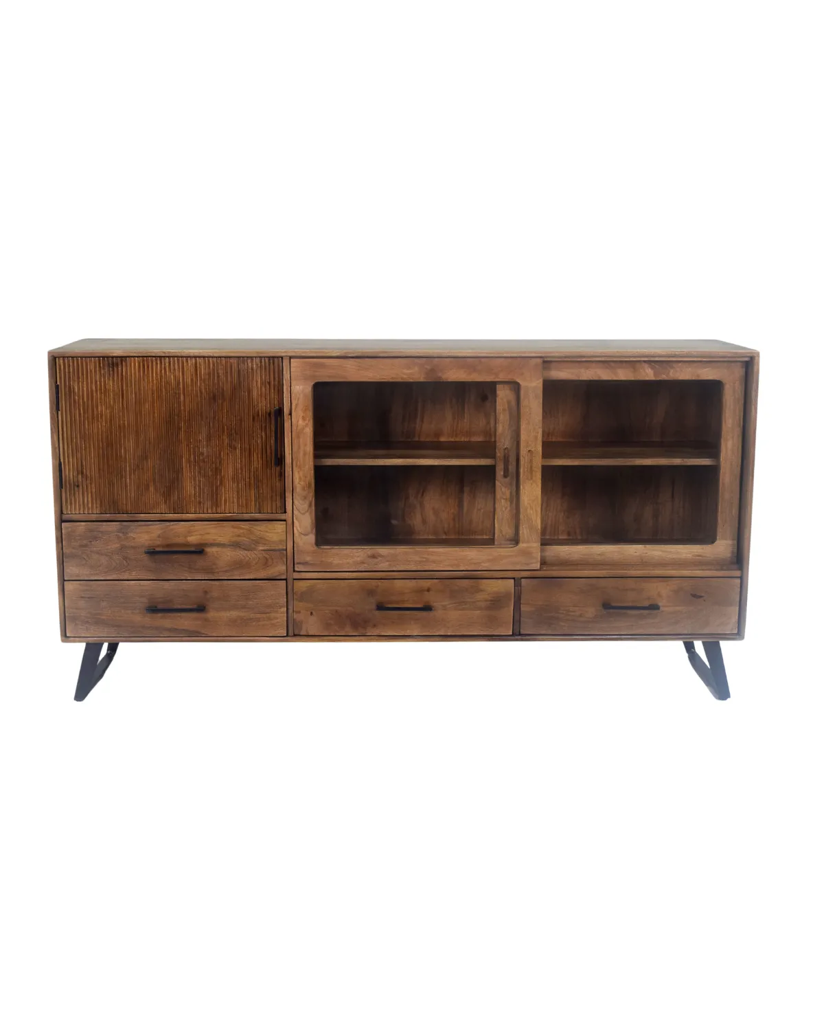 TVC-28 Contemporary Glass Door TV Console - Image 1