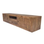 Carved Panel Rustic TV Console