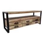 Industrial Open Shelf & Drawer TV Cabinet