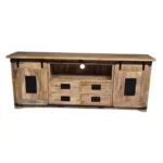 Textured Wooden TV Console with Storage