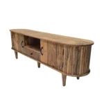Vertical Slat Door Mid-Century TV Console