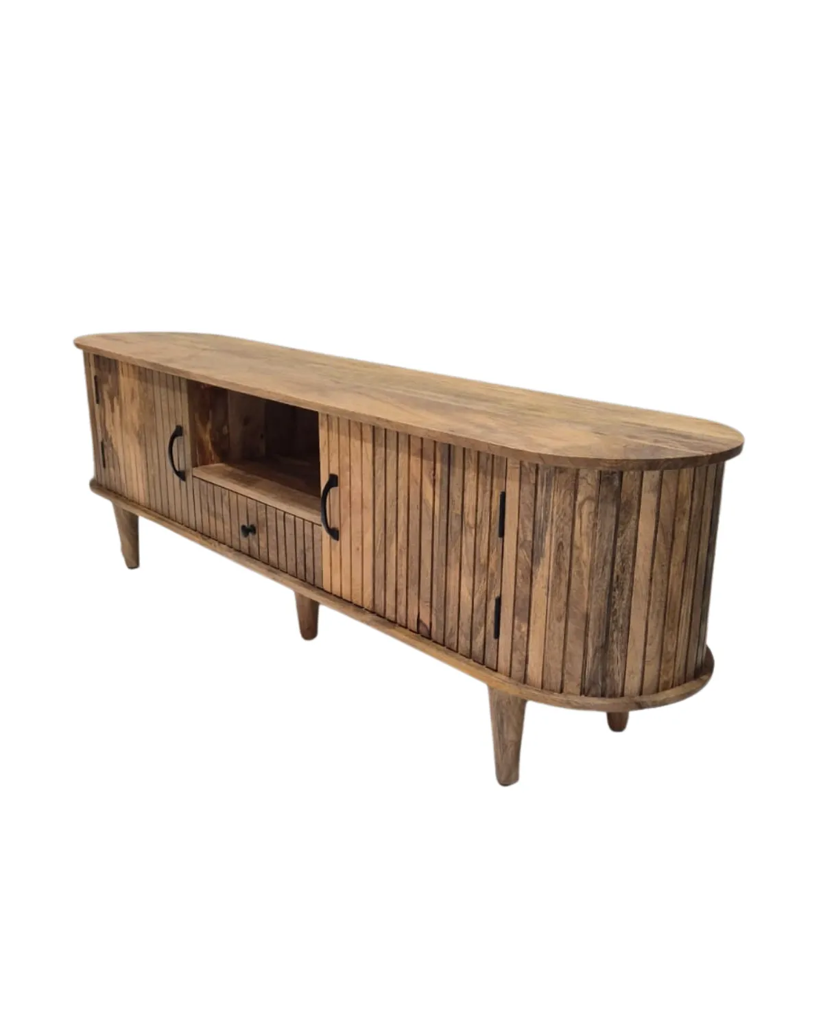 TVC-44 Vertical Slat Door Mid-Century TV Console - Image 1