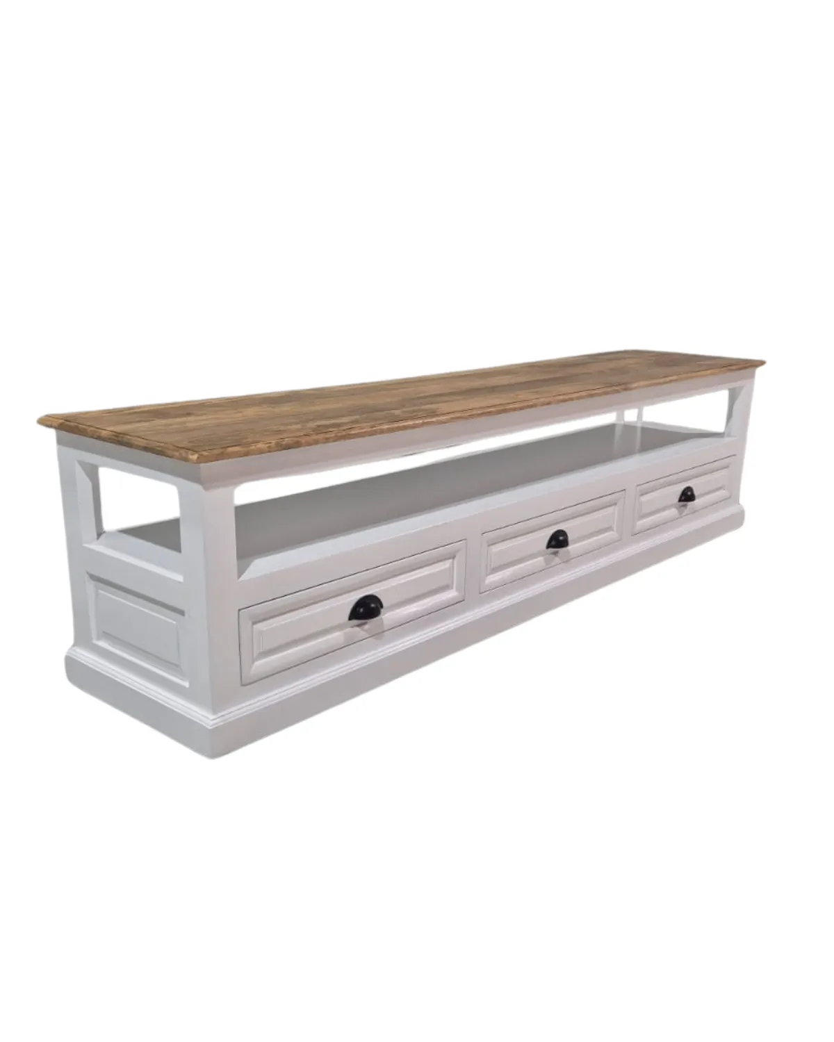TVC-48 Modern Farmhouse White & Wood TV Console - Image 1