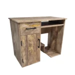 Rustic Wooden Storage Writing Desk with Drawer & Cabinet